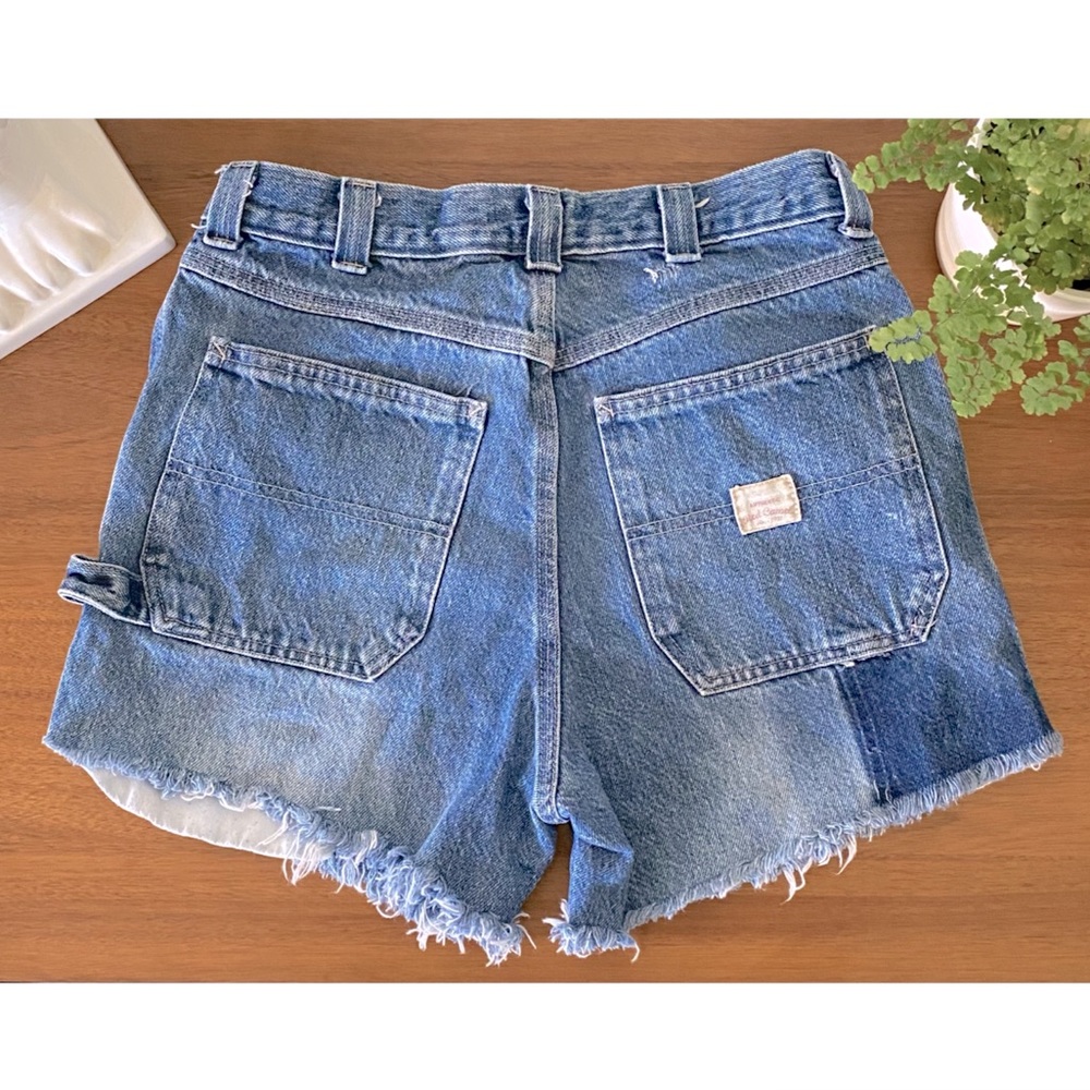 Vintage 90's Red Camel High Rise Denim Carpenter Jean Shorts 27